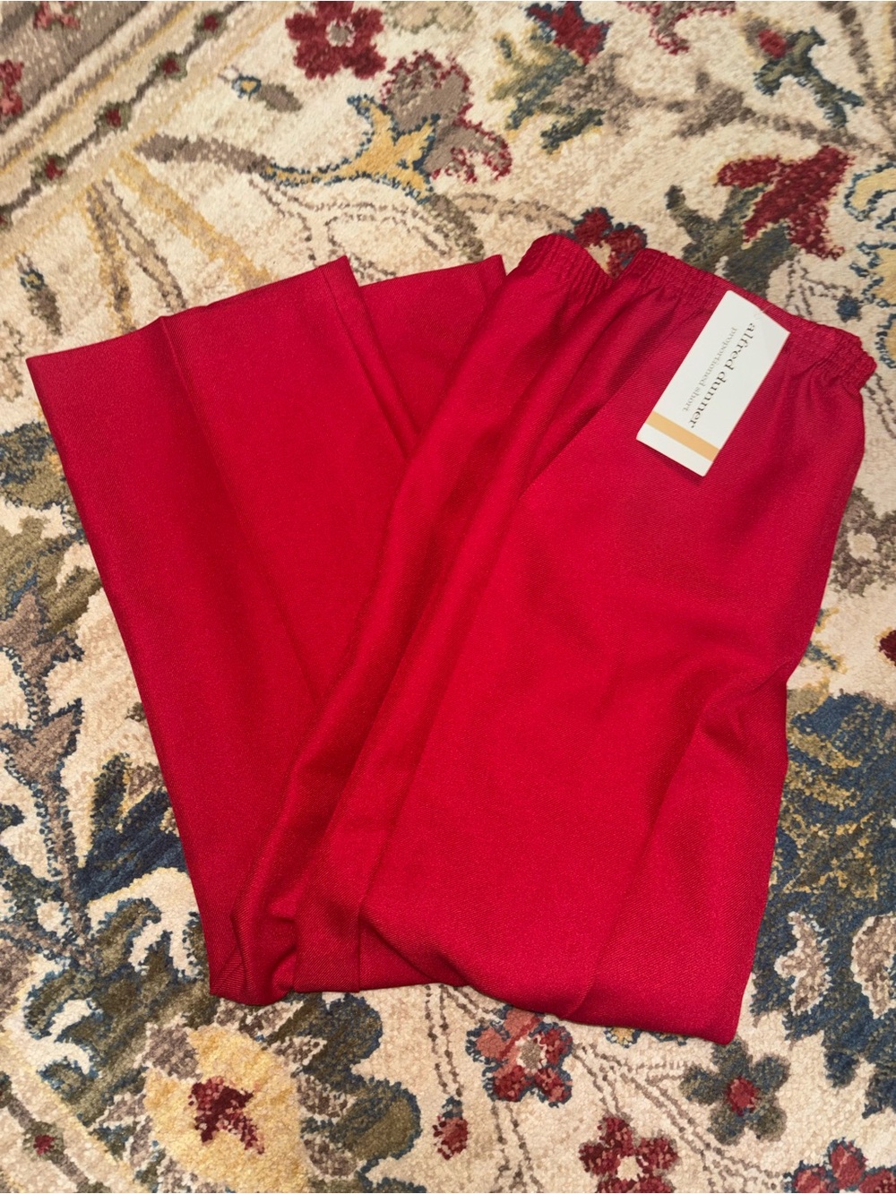 NWT Alfred Dunner Red Wide-Leg Pants - Elastic Waist